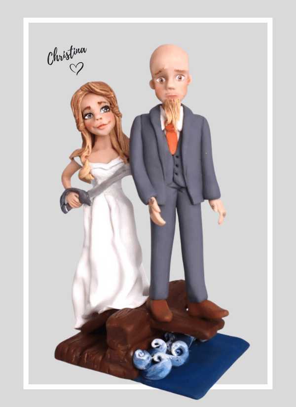 Fun custom made wedding cake topper