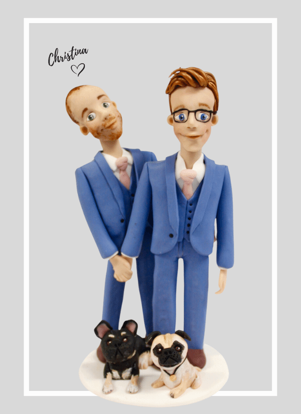 Fondant gay wedding cake topper for wedding cakes